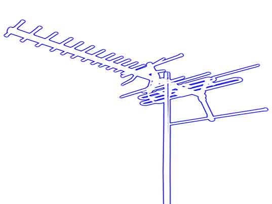 antena de televisión dibujada